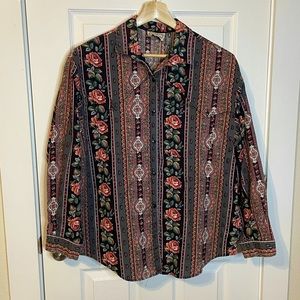 VTG Rafter JX floral/paisley western shirt sz XL